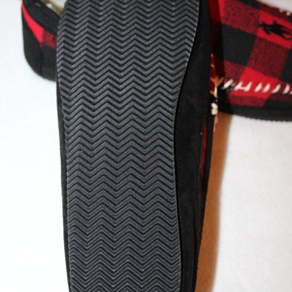 POLO RALPH LAUREN MEN'S PLAID SLIPPERS RED BLACK - Picture 6 of 6